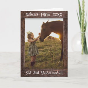 Bruine Houten Foto Frame met Tekst Bewerkbaar Nep Kaart