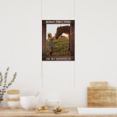Bruine Houten Foto Frame met Tekst Bewerkbaar Nep Poster (Keuken)