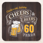 Bruine houten kasten en bier van elke leeftijd kartonnen onderzetters (Voorkant)