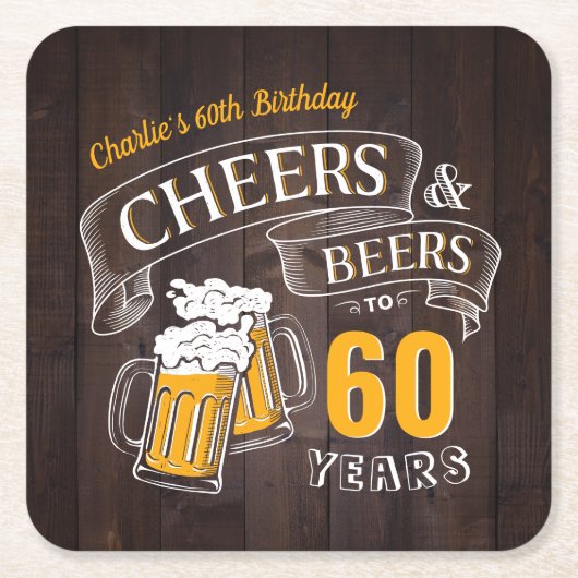 Bruine houten kasten en bier van elke leeftijd kartonnen onderzetters (Voorkant)