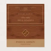 Bruine houten knoop met Logo Visitekaartje (Buitenkant ongevouwen)