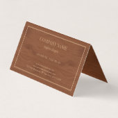 Bruine houten knoop met Logo Visitekaartje (Achterkant)