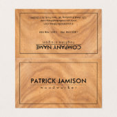 Bruine houten knoop visitekaartje (Buitenkant ongevouwen)