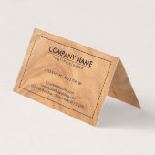 Bruine houten knoop visitekaartje (Achterkant)