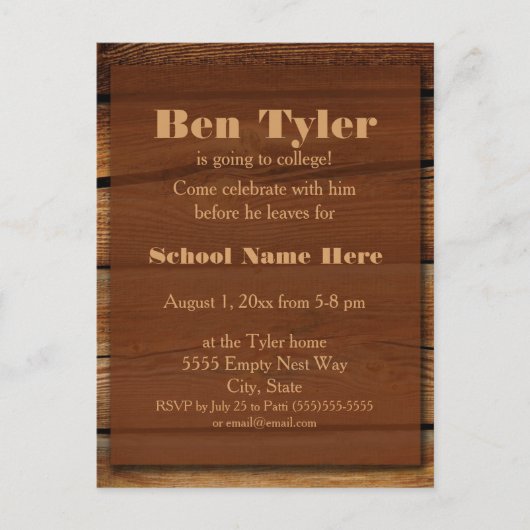 Bruine houten korrel onderweg naar de Kaart van he (Voorkant)