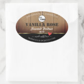 Bruine houten korrels Verpakkingsetiketten Logo Ovale Sticker (Tas)