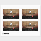 Bruine houten korrels Verpakkingsetiketten Logo Rechthoekige Sticker (Vel)