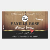 Bruine houten korrels Verpakkingsetiketten Logo Rechthoekige Sticker (Voorkant)