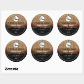 Bruine houten korrels Verpakkingsetiketten Logo Ronde Sticker (Vel)