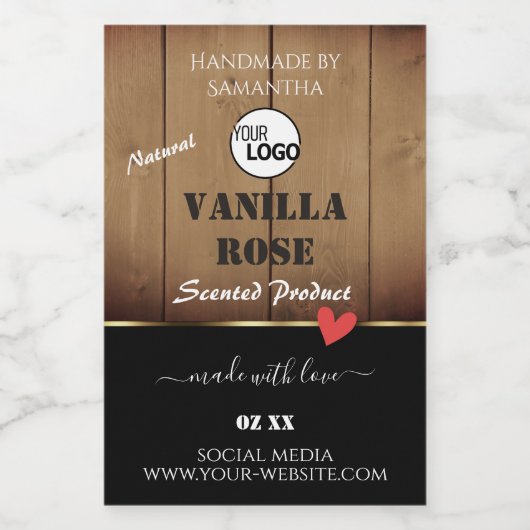 Bruine houten korrels Verpakkingsetiketten Logo Voedselcontainer Etiket (Enkel label)