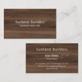 Bruine houten korrels visitekaartje (Voorkant / Achterkant)