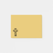 Bruine houten kruis illustratie post-it® notes (Voorkant)