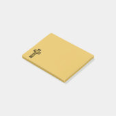 Bruine houten kruis illustratie post-it® notes (Schuin)