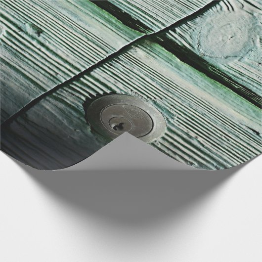 Bruine houten lade cadeaupapier (Hoek)