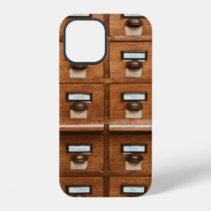 Bruine houten lade iPhone 12 hoesje