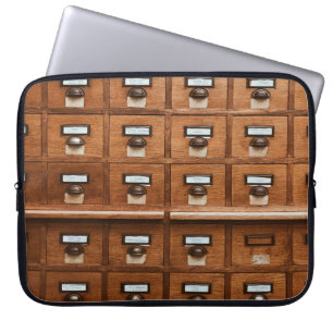 Bruine houten lade laptop sleeve