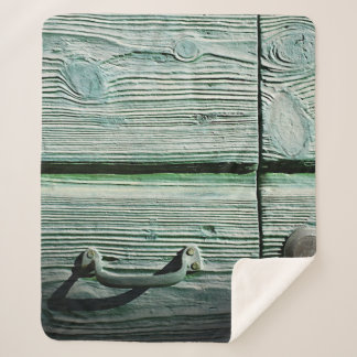 Bruine houten lade sherpa deken