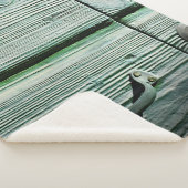 Bruine houten lade sherpa deken (3/4)