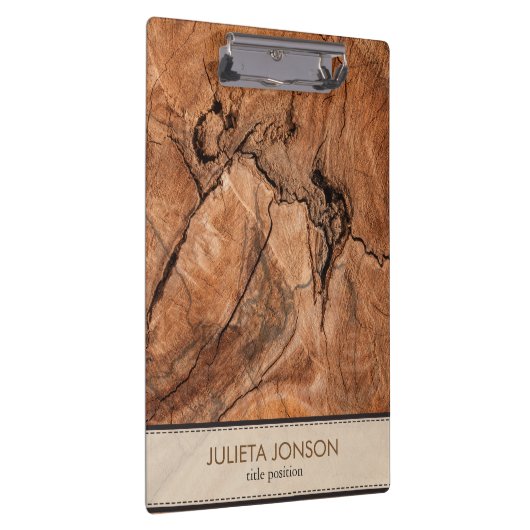 Bruine houten look klembord (Rechts)