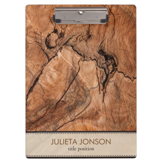 Bruine houten look klembord (Voorkant)