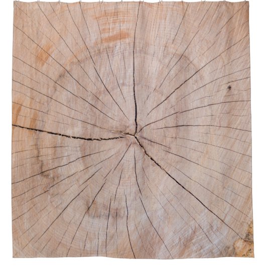 Bruine houten plaat douchegordijn (Voorkant)