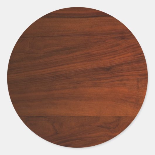 Bruine houten plank look blank elegante sjabloon k ronde sticker (Voorkant)