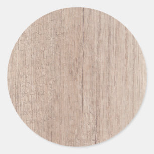 Bruine houten plank look elegante sjabloon ronde sticker