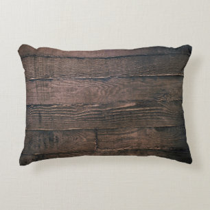 Bruine houten planken accent kussen