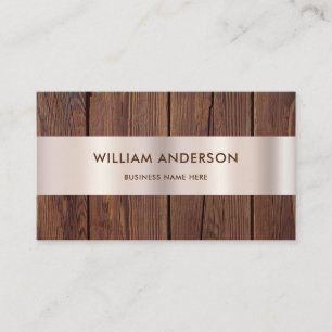 Bruine houten planken Hout Gold Border Moderne Visitekaartje