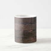 Bruine houten planken koffiemok (Center)