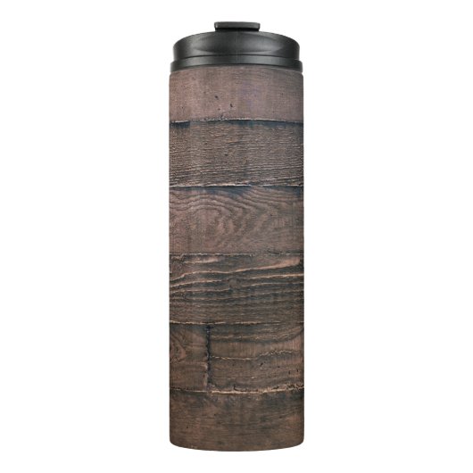 Bruine houten planken thermosbeker (Voorkant)