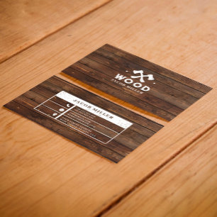 Bruine Houten Rustieke Retro Oude Stijl Gepersonal Visitekaartje
