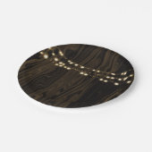 Bruine houten slingerlichtjes voor de bruiloft papieren bordje (Gekanteld)