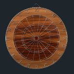 Bruine houten textuur cirkels dartbord<br><div class="desc">Bruin en donkerbruin hout textuur print cirkel. Minimalistisch ontwerp.</div>