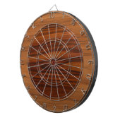 Bruine houten textuur cirkels dartbord (Voorkant Rechts)