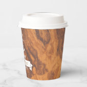 Bruine houtextuur Witte boetanker Pape Papieren Bekers (Links)