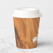 Bruine houtextuur Witte boetanker Pape Papieren Bekers (Rechts)
