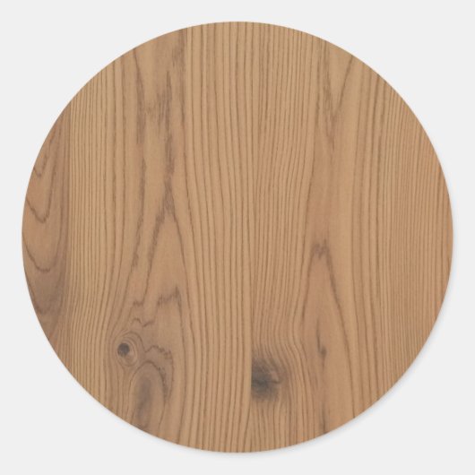  Bruine houtnerf Ronde Sticker (Voorkant)