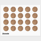 Bruine houtnerf Ronde Sticker (Vel)