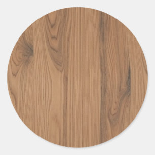 Bruine houtnerf Ronde Sticker