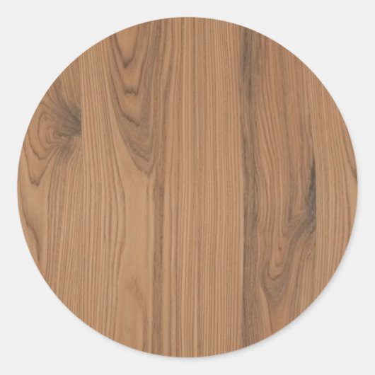 Bruine houtnerf Ronde Sticker (Voorkant)
