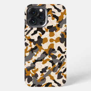Bruine houtskool diagonaal camouflage met contourl iPhone 13 pro max hoesje