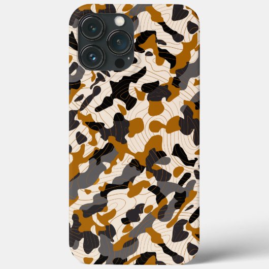 Bruine Houtskool Diagonale Camo met Contourlijnen Case-Mate iPhone Case (Achterkant)