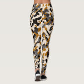 Bruine Houtskool Diagonale Camo met Contourlijnen Leggings (Achterkant)
