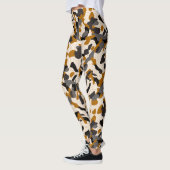 Bruine Houtskool Diagonale Camo met Contourlijnen Leggings (Links)