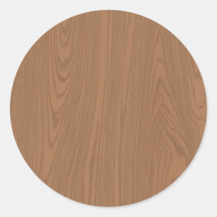 Bruine houtstructuur Ronde Sticker