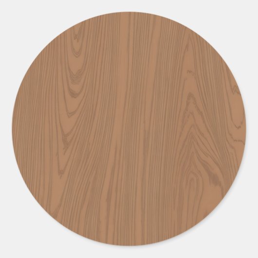 Bruine houtstructuur Ronde Sticker (Voorkant)