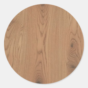 Bruine Houtstructuur Ronde Sticker