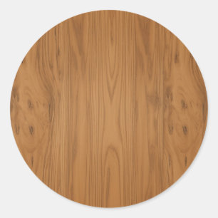 Bruine houtstructuur Ronde Sticker