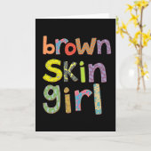 Bruine huid meisje kinderen meisjes vrouwen Afro k Kaart (Gele Bloem)